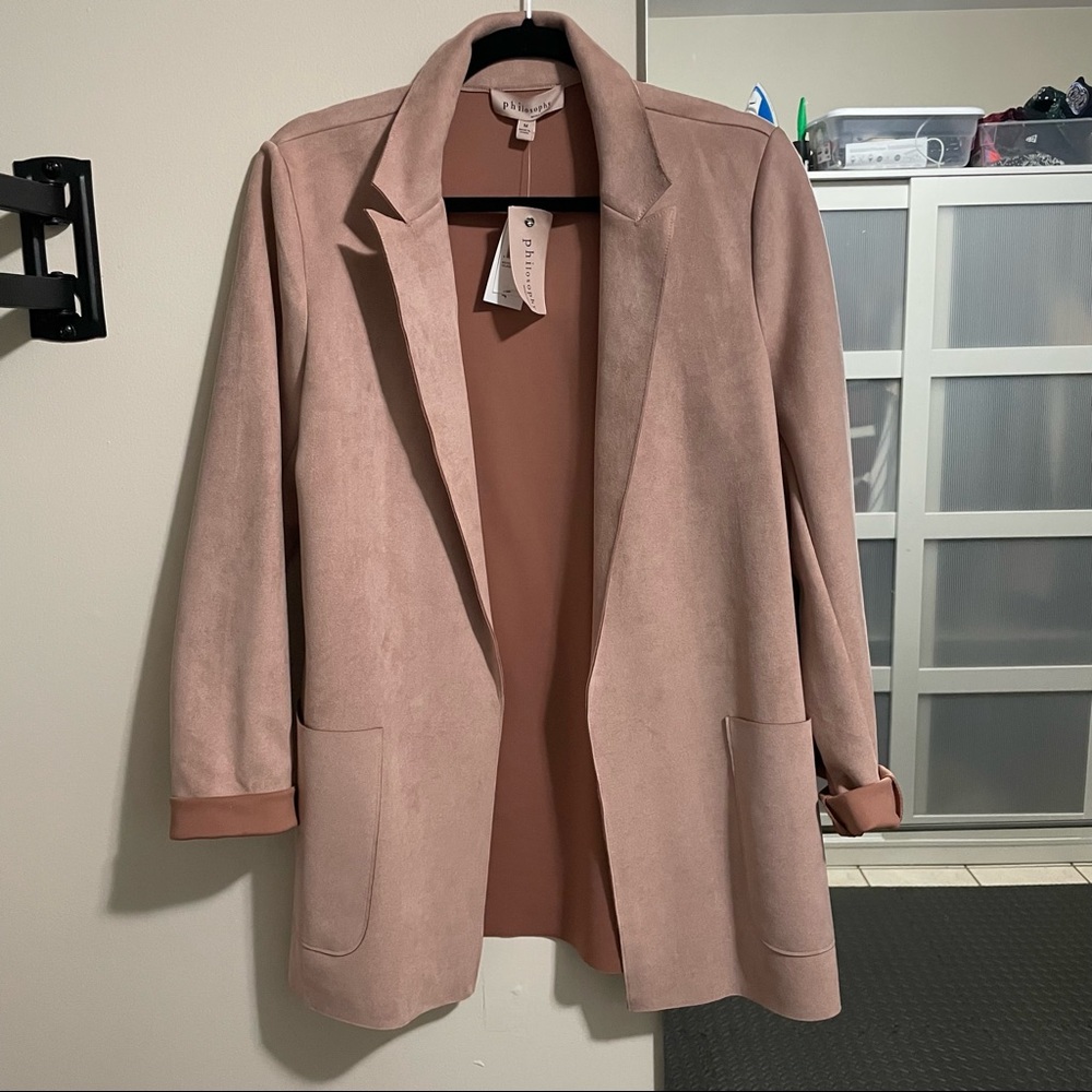 Faux Suede Pink Blazer